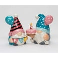 thumbnail image 4 of Ceramic Happy Birthday Gnome Salt and Pepper Shakers, Birthday Party Decor, Fairy Garden Decor, Gnome Collector Gift, 4 of 5