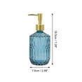 thumbnail image 4 of Unique Bargains 1 Pc Round Bottom Bamboo Grain Soap Dispenser 13.53oz Blue Gold Tone, 4 of 6