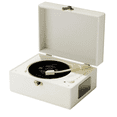 thumbnail image 1 of Reproductor De Cd De Cuero Recargable Con Altavoces Blanco, 1 of 5