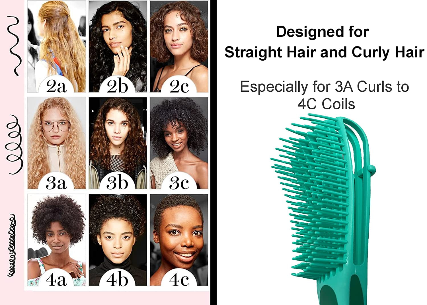 Detangling curly Hair Brush Massage Wet Hair Comb Detangler Hairbrush 2a to  4c Kinky Wavy/Curly/Coily/Wet/Dry/Oil/Thick Hair - AliExpress