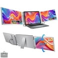 thumbnail image 1 of TUTT 14” Dual Portable Monitor | 16:10 Ratio FHD IPS Triple Screen Extender | Rotating Right Screen | Stand Alone | H5 Converter Cable | Windows, Mac OS S7, 1 of 10