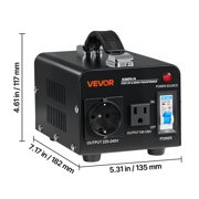 VEVOR Voltage Converter Transformer, 500W, Heavy Duty Step Up/Down Power Transformer, Convert from 110V to 220V and 220V to 110V, with US Outlet, EU Outlet, Power Cord, Circuit Breaker Protection