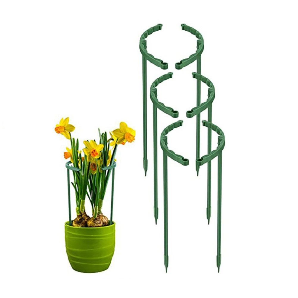 Plant Support Stake,6Pack Half Round Metal Garden Plant Supports,Green