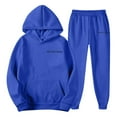thumbnail image 4 of PMVFHDE Hoodies for Men Set Solid Color Hooded Sweatshirt and Pants Casual Sports Print Loose Two Piece Outfit Blue,M, 4 of 4
