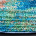 thumbnail image 3 of SAFAVIEH Sequoia Jeana Abstract Machine Washable Area Rug, 6'7" x 6'7" Round, Blue/Orange, 3 of 8