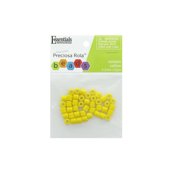 Essentials by Leisure Arts Czech Rola Bead Opaque Yellow 6.2mm 15gm – Czech Glass Beads for Jewelry Making, Czech Beads for DIY Bracelets, Necklaces, and Craft Projects