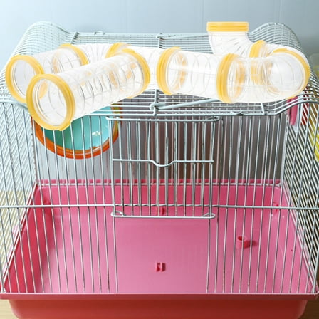 Topbathy 1 Set Hamster Playground Tube Yellow Plastic Activity Toy for Pet Playtime