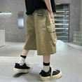 thumbnail image 4 of SUYOLL Children Boys Summer Fall Shorts Street Leisure Sports Pocket Drawstring Stretch Waist Color Cargo Labor Pants Quick Dry Active Pants, 4 of 7