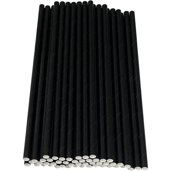 Haobase 50Pcs Paper Drinking Straws, Biodegradable Paper Straws for Drinking Cocktail, Coffee, Cold Drinks