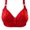 Red, variant on Full Coverage Wireless Lace Embroidery Bra Non Padded Soft Cup Comfort Support Adjustable Straps Floral Design