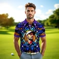 thumbnail image 5 of HOMYGIFTS Custom Face Stained Glass Golf Polo Shirt, Personalized Men’s Short Sleeve Sports Polo with Photo, Colorful Artistic Print, 5 of 10