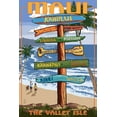 thumbnail image 1 of Maui, Hawaii, Destination Signpost (36x54 Giclee Gallery Art Print, Vivid Textured Wall Decor), 1 of 3