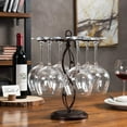 thumbnail image 3 of MyGift Modern Bronze Metal Tabletop Wine Glass Rack, Scrollwork, 3 of 7