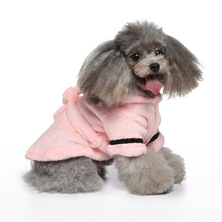 

Pet Pajama with Hood Thickened Luxury Soft Cotton Hooded Bathrobe Quick Drying and Super Absorbent Dog Bath Towel Soft Pet Nightwear for Puppy Small Dogs Cats