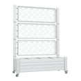 thumbnail image 6 of ModFusion 5 Ft Planter Box with Partitioner, Drainage Hole, Trellis, Lockable Rolling Wheels, for Hanging Plants, Tomato Pots Planters, Raised Garden Bed, Summer Fence, White, 6 of 10