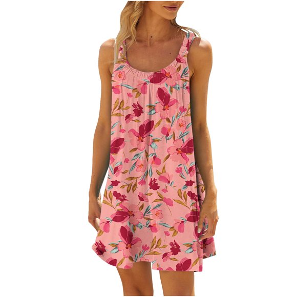 Womens Beach Dress Bikini Beachwear Coverups Casual Vacation Short Summer Halter Dresses