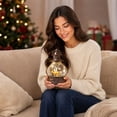 thumbnail image 4 of Christmas Decorations Indoor Outdoor Under 10$ Clearance! Christmas LED Lantern Decor Ornament, Vintage Hanging Lamp with Santa Snowman Reindeer Inside, Warm Light Tabletop Home Party Decoration, 4 of 8