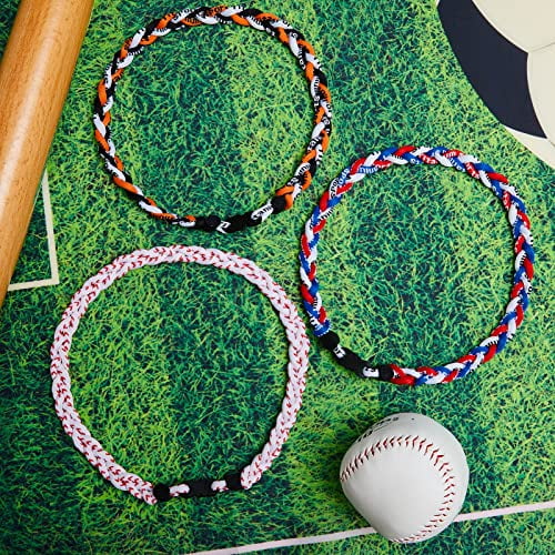 Three Braided Rope Tornado Necklace 3 Pieces Titanium Necklace Baseball  Baseball Rope Necklaces for Boys Men Player Softball Fans Sports (Retro  Style) 