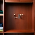 thumbnail image 4 of OULII Beige Wall Mounted Coat Rack with Foldable Metal and Wooden Swivel Hooks for Space Saving, 4 of 8