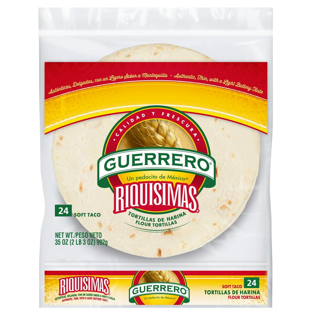 Guerrero Riquisimas Soft Taco Flour Tortillas, 35 Oz, 24 Count