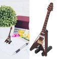 thumbnail image 1 of Miniature Electric Guitar, 3.9in Decoration Miniature Guitar Model Simulated Exquisite with Stand for Music Room, 1 of 7