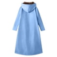 thumbnail image 6 of Long Hoodies for Women 2026 Winter Zip Up Fleece Linen Sherpa Overiszed Hooded Sweatshirt Jacket with Pockets, 6 of 7