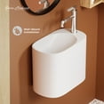 thumbnail image 2 of Terre 17.5" Right Side Faucet Wall-Mount Bathroom Sink in White, 2 of 12