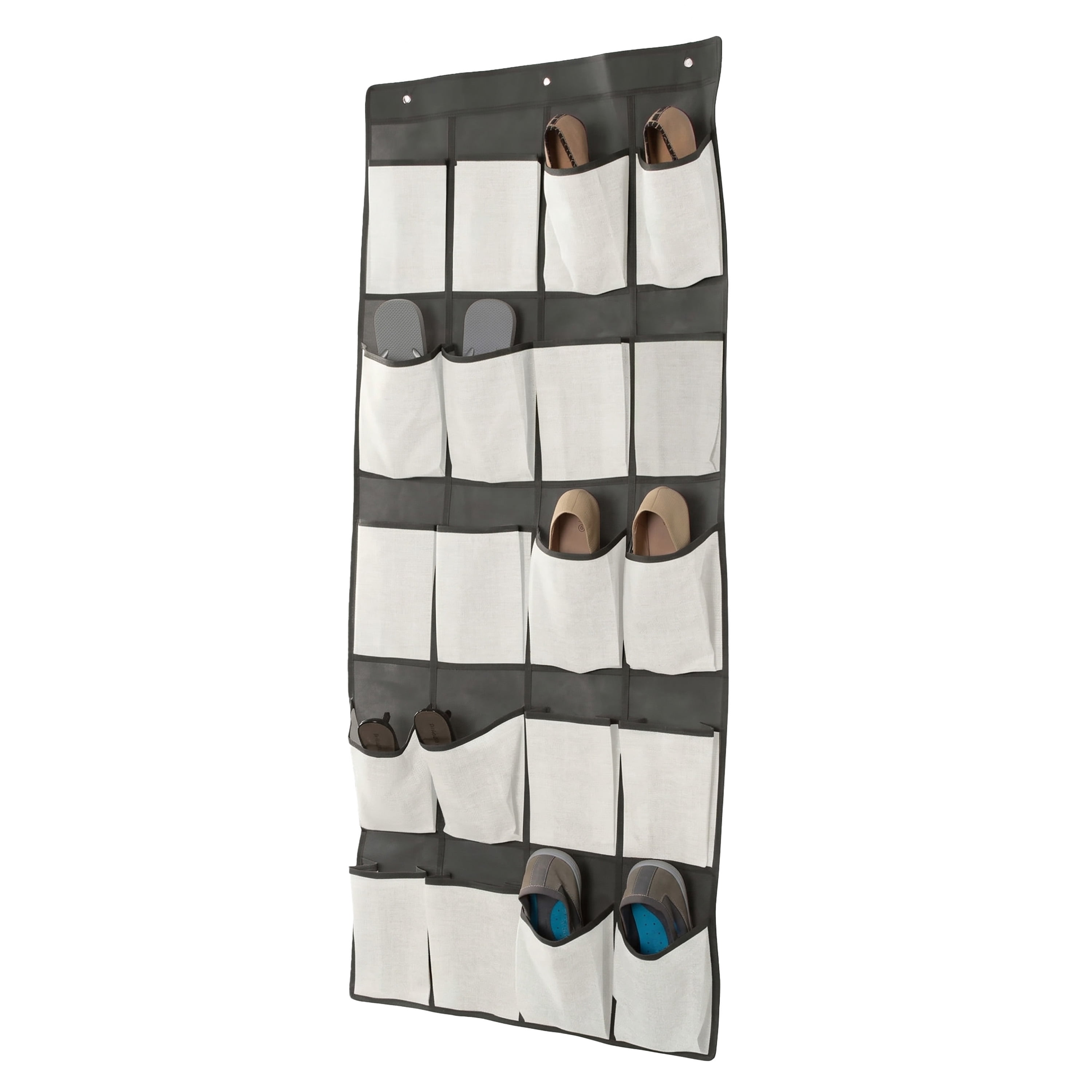 Simplify 20 Pocket Over The Door Hanging Shoe Organizer in Cashmere