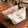 thumbnail image 3 of Aesthetic Floral Makeup Bag Cute Small Tulip Cosmetic Bags for Women Girls Travel Toiletry Bag Large Capacity Zipper Makeup Pouch Purse Organizer Pouches, 3 of 9