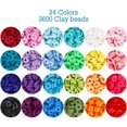 thumbnail image 4 of Quefe 3600pcs Clay Heishi Beads with 520pcs Letter Beads, Polymer Flat Round Disc Beads Kit with Elastic String Pendant and Jump Rings, for DIY Jewelry Marking Bracelets Necklace, 24 Colors 6mm - -, 4 of 6