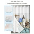 thumbnail image 2 of No Hook Cloth Fabric Shower Curtain with Snap in Liner, Vintage Lighthouse Coastal Waterproof Shower Curtains Set with See Through Top Window, Nautical Ocean Sea Retro Art Bath Curtains 54"x78", 2 of 6