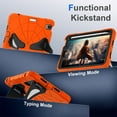 thumbnail image 3 of ELEHOLD Kids Friendly Case For iPad Air 11-inch M3 (2025) / M2 (2024), Heavy Duty Shockproof Rugged Protective Case with Pencil Holder Foldable Kickstand for Boys Children Case, Orange+Black, 3 of 7