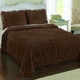 thumbnail image 2 of Collections Etc Calista Chenille Lightweight Bedspread with Fringe Border, Chocolate, Twin, 2 of 8