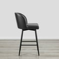thumbnail image 4 of CHITA 27" Swivel Upholstered Counter Bar Stools with Back & Metal Leg Set of 2,Faux Leather in Black, 4 of 7