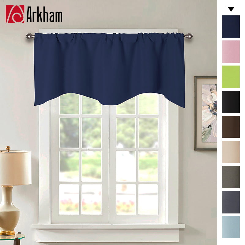 Blue Valances For Windows - Solid Color Short Curtain Valance Small ...