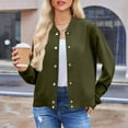thumbnail image 2 of jtjvou Jacket Women Varsity Casual Button Down Lightweight 2025 Fall Fashion Short School Outfits with Pockets Green L, 2 of 9