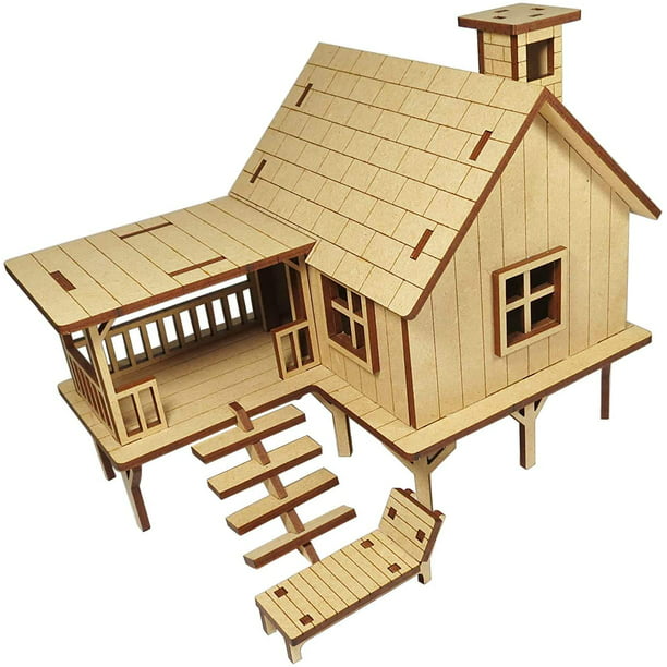 life society roof StonKraft Wooden 3D Puzzle Beach House - Home Decor, Construction Toy,  Modeling Kit, School Project - Easy to Assemble - Walmart.com