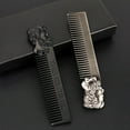 thumbnail image 3 of Dujiujun Hair Comb Multi-purpose Comofortable Mustache Care Carved Gentelman Barber Styling Comb Scalp Massager for Home, 3 of 8
