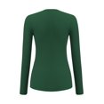 thumbnail image 3 of Ekouaer Womens Long Sleeve Shirts Square Neck Slim Fit Basic Tops Ribbed Thermal Undershirts Layering Tee, 3 of 6