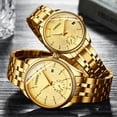 thumbnail image 6 of Gift Box Watches CHENXI Fashion Date Golden Quartz Wrist Watch for Men Women Waterproof Stainless Steel Watch with Luminous, 6 of 7