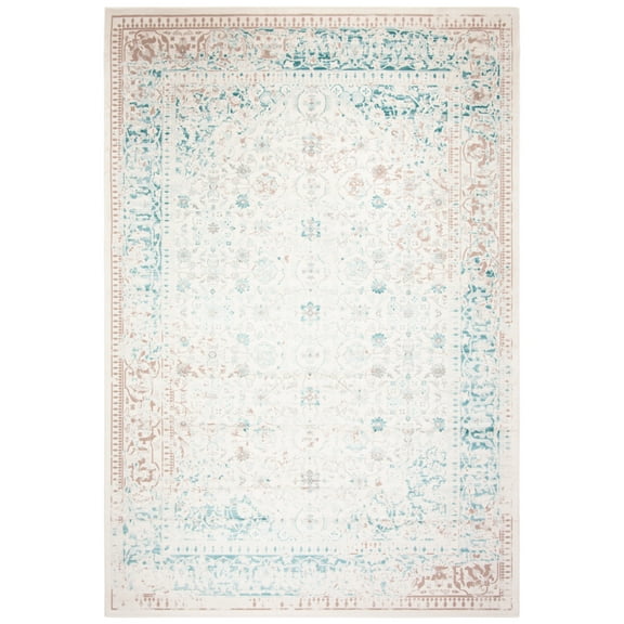 SAFAVIEH Passion Lance Faded Traditional Area Rug, Turquoise/Ivory, 3' x 5'