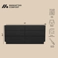 thumbnail image 4 of Ardea Commode Contemporaine de 72 Pouces Noire (6 Tiroirs), 4 of 8