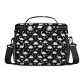 thumbnail image 3 of Dinosaur and Leaf Black Pattern Insulated Lunch Box for Women Men, Medium Leakproof Cooler Bag with Adjustable Strap, 10"x6.7"x8", 3 of 6