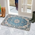 thumbnail image 5 of Bohemian Blue Floral Patterned Carpet Door Mat Welcome Door Mat for Front Door, Home Entrance, Yard, Floor, Patio, Non Slip Spring Summer Welcome Mat Indoor Outdoor Doormat 30"*17", 5 of 6