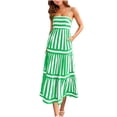 thumbnail image 6 of RYRJJ Women Striped Sleeveless Maxi Dress Swing Aline Midi Dress Backless Smocked Spaghetti Strap Boho Flowy Sundress(Green,M), 6 of 9