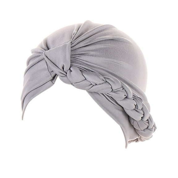 Weikingp Bandanas for Women Head Hat Cap Ethnic Bohemian Cover Wrap Turban Ladies Multicolor Side Braid Hijab Hat Solid Color Baotou Muslim Hat Head Scarf Headbands for Women Hair Ties (Clearance)