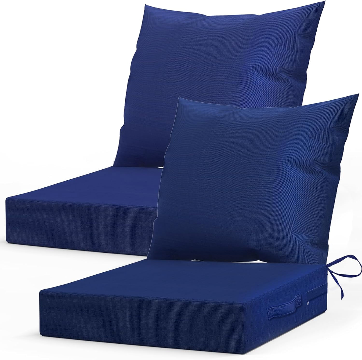 Outdoor Chair Cushions for Patio Furniture：24" x 24" Deep Seat Cushions with Backrest for Couch Sofa Chair - Waterproof Fade-Resistant Patio Cushion (Set of 2,Beige)