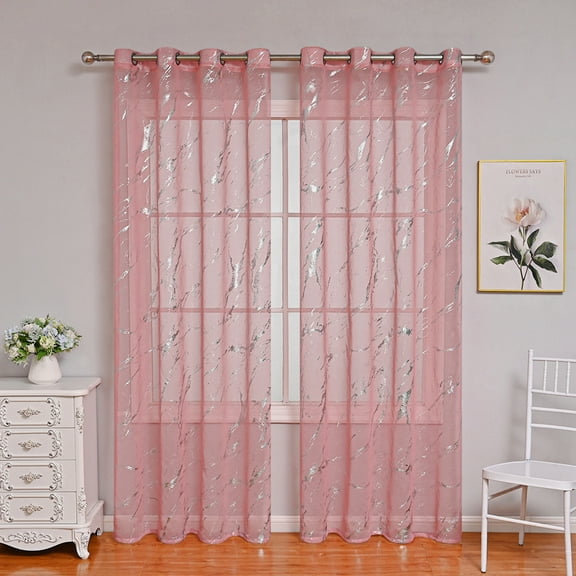 XmhyTop Curtain Sheer, Light Filtering Curtains 132*241cm pink, 1 slice Grommet Top Window Sheers - Polyester Light Filtering Drapes for Home Decor