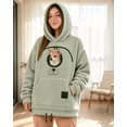 thumbnail image 3 of Pet Tote Carrier Hoodie, Lightweight Fleece Loose Pullover, Long Sleeve Sweatshirt with Expandable Built-in Pet Pocket, Daily Casual Shirt for Small Companion Animals, 3 of 5