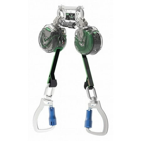 MSA 6' Latchways Mini Twin-Leg Self-Retracting Lanyard With Aluminum Swivel Carabiner And Twin-Link Connector